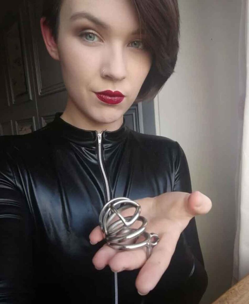 a chastity device held by keyholder